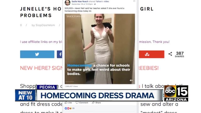 Teenage girl struggles to find appropriate homecoming dress