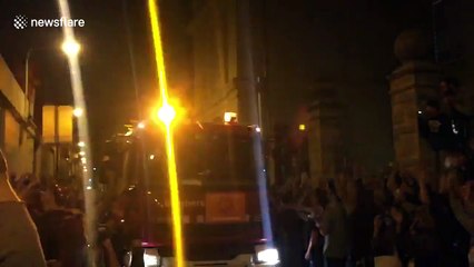 Catalan residents praise firefighters for their protection