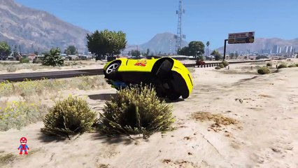 Tow Mater in Train Trouble Spiderman Cartoon for Kids with Nursery Rhymes SHS