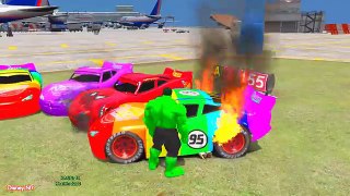 Color Spiderman Cartoon in Lightning Mcqueen Color Cars for Children and Nursery Rhymes Kids Song