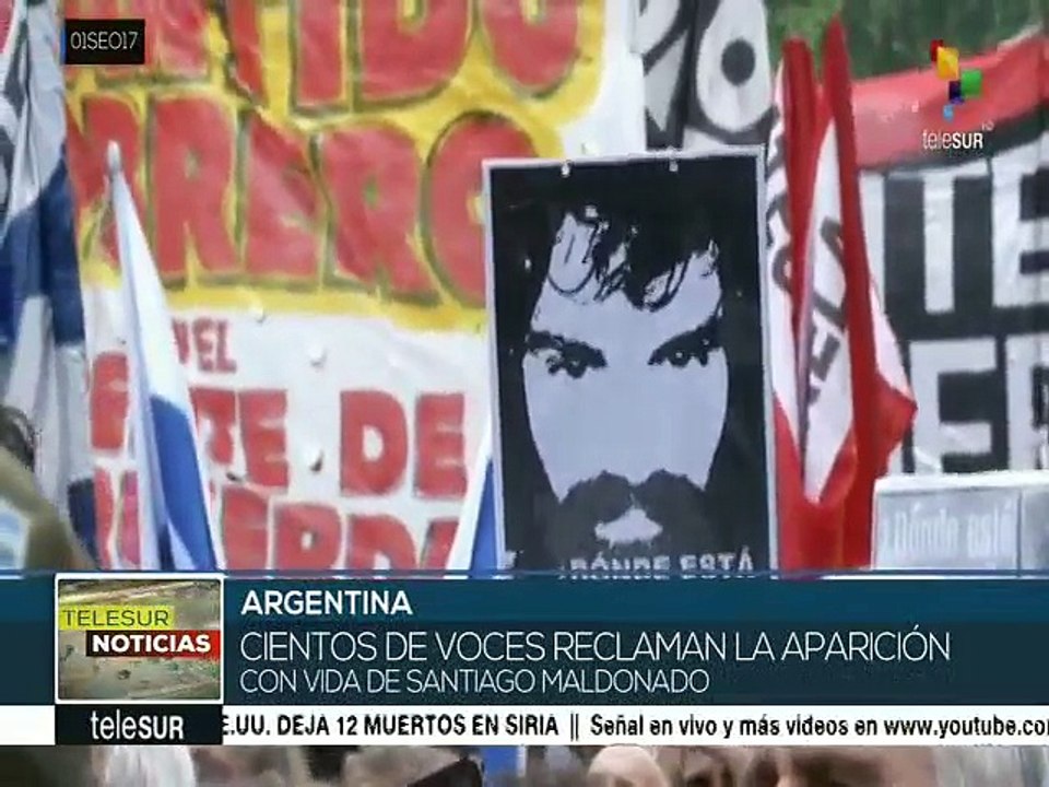 Manifestantes reclaman la aparición con vida de Santiago Maldonado