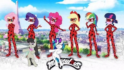 My Little Pony Equestria Girls Mane 6 Transforms into Miraculous Ladybug and Cat Noir