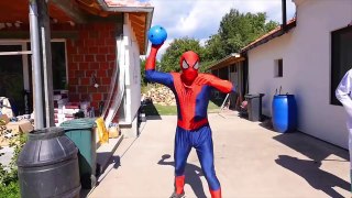 Spiderman ATTACKED Stabbed By FORK! Frozen Elsa Baby Police Joker Prank Superheroes Kids Movie