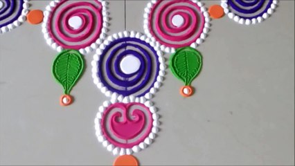 Super Easy and Beautiful Puja Rangoli DesignsCreative Rangoli by Shital Mahajan.
