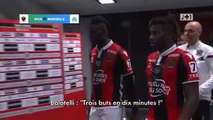 Mario Balotelli was furious after Nice conceded 3 goals in 10 minutes just before half-time tonight