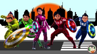 Shiva VS Captain America Avengers Finger Family Song - Learn Colors for Kids and Toddlers