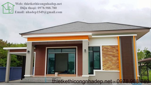 Thiết kế biệt thự vườn 1 tầng mái thái