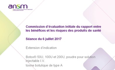 Botox 50U, 100U et 200U, poudre pour solution injectable I.V.  toxine botulique de type A : Extension d’indication