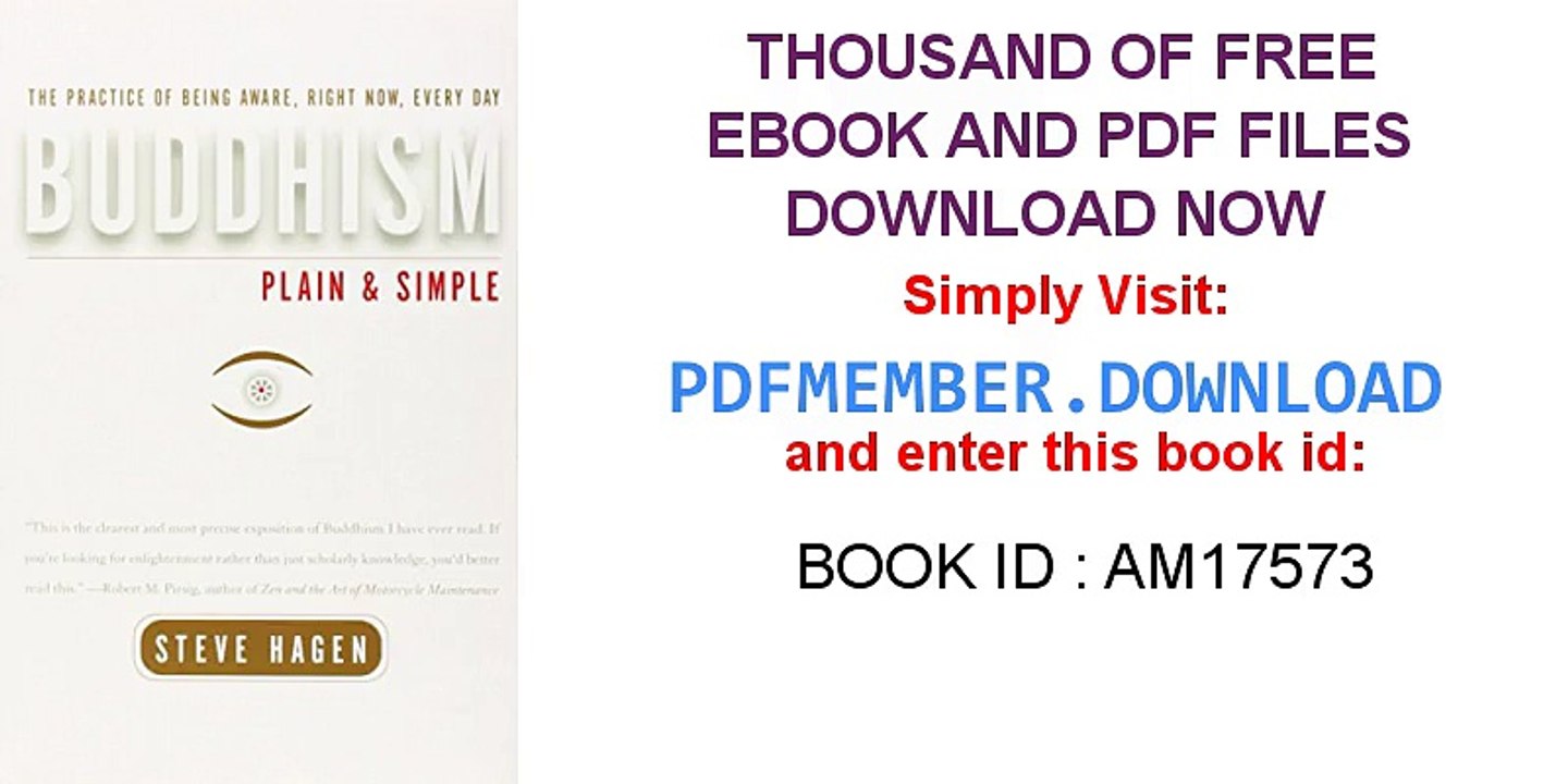 [PDF Download] Buddhism Plain and Simple