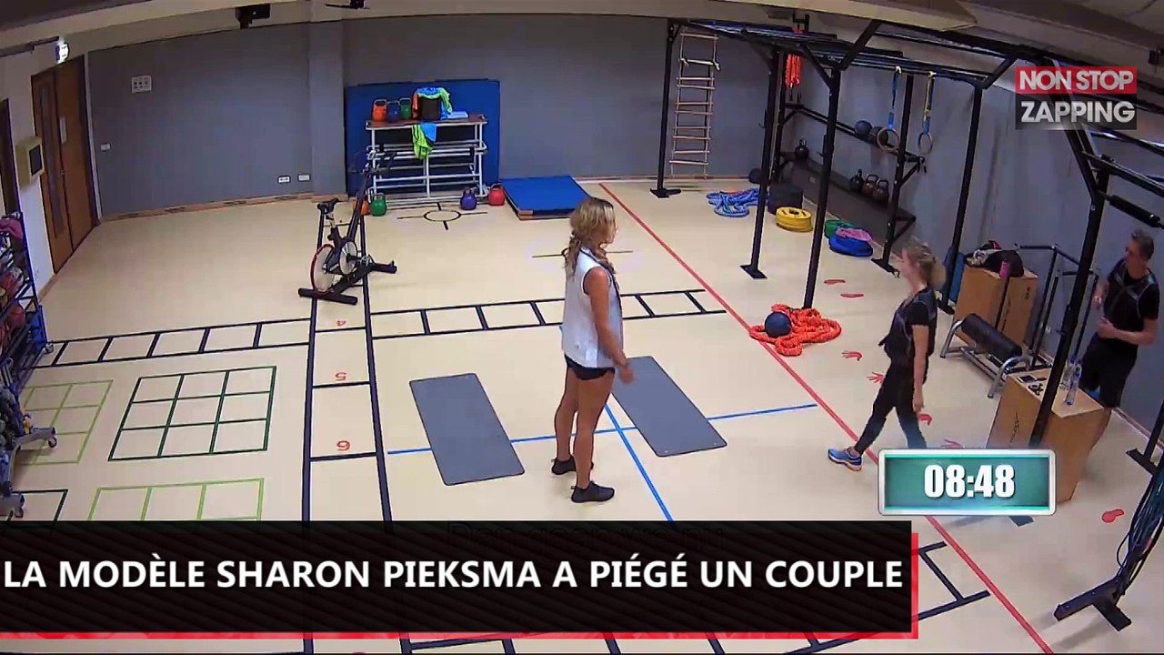 Une prof de fitness ultra sexy drague un homme et rend jalouse sa femme (vidéo)