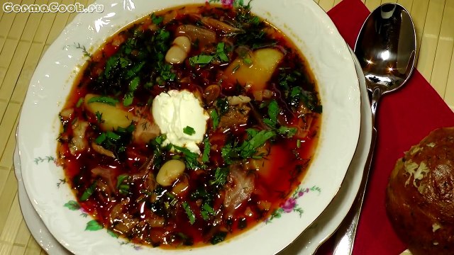 Украинский борщ с фасолью