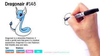 How to Draw Pokemon Dragonair step by step Easy and Cute