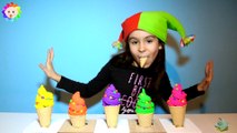 Play Doh Ice Cream Popsicles with Molds - Playdough For Children Learn colors Balloon Surprise Songs