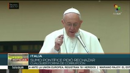 Pide Papa Francisco a jóvenes que rechacen la corrupción