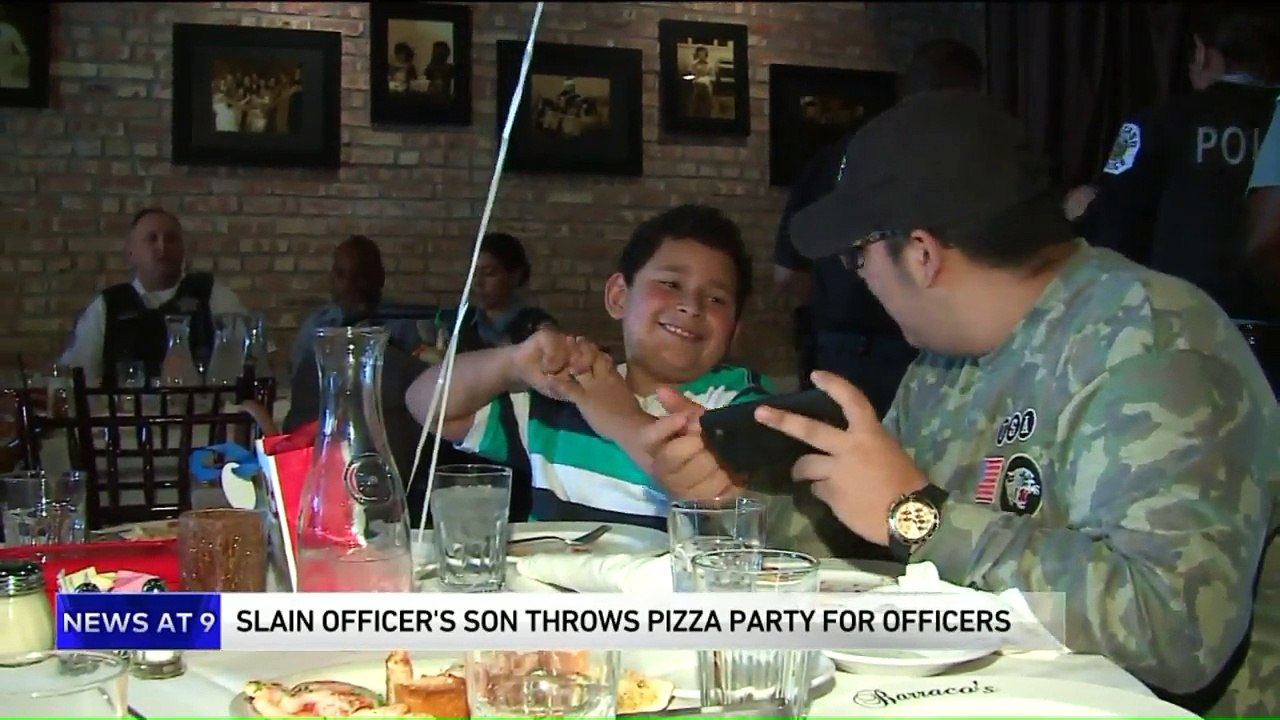 Young Son of Slain Police Officer Treats Chicago Cops to Pizza Party