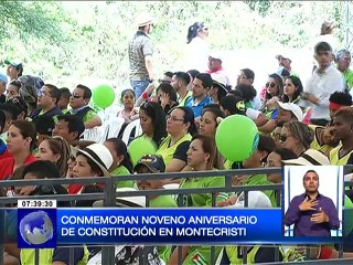 Conmemoran noveno aniversario de constitución en Montecristi