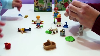Jugando con animales de Granja de los Clicks de Playmobil (Poni y ovejitas)