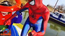 SPIDERMAN Afraid of Spider, Prank on Boat Spider-man vs Spider - Superhero Fun In Real Life - SHMIRL