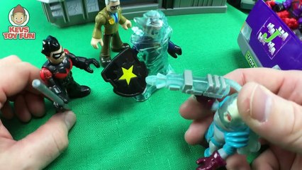 Batman Imaginext Gotham City Jail & Transformers Rescue Bots Bumblebee Battle Joker Bane Mr Freeze