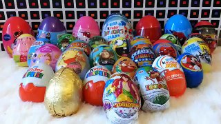 30 Surprise Eggs, Maxi Kinder Surprise, Maxi Spiderman, Maxi Cars, Shrek, Thomas & Friends, Mickey
