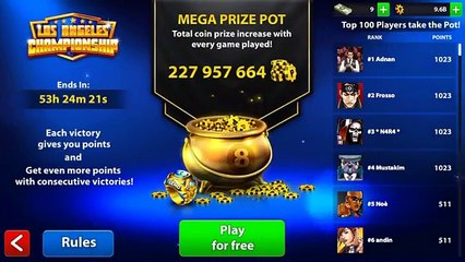 8 Ball Pool New Los Angeles Championship Tournament -Limited Edition- + 14 Win Streak + 10k Subs