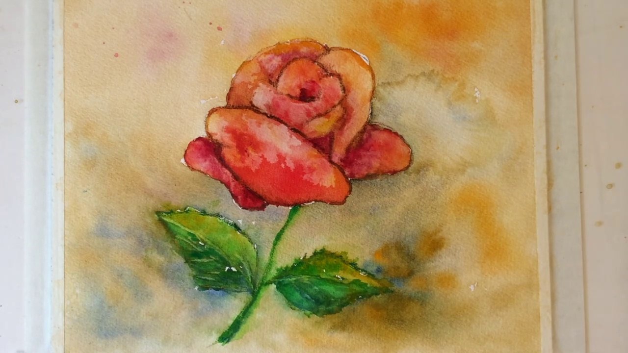Red Rose Watercolor Tutorial, how to paint step by step for beginners