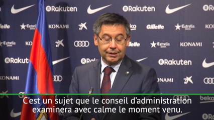 Référendum catalan - Bartomeu : "L'avenir de Barcelone en Liga n’est pas encore d’actualité"