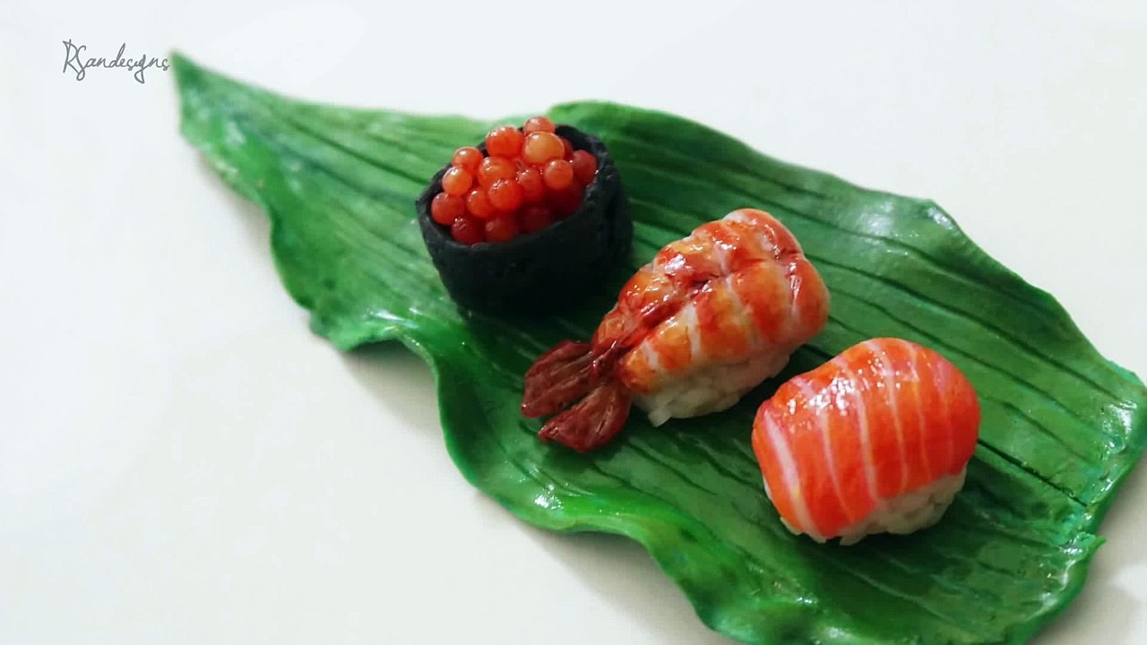 Miniature sushi polymer clay tutorial