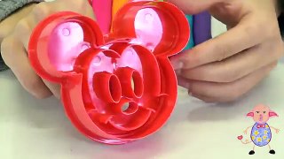 【実験】カラフルなねんどをつかって、いろんな型を作ってみよう！ミッキーマウス ハローキティ トミカ プーさん Learn Colors Play Doh Mickey Hello Kitty