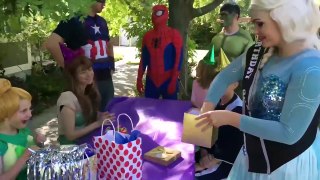 Elsa In A Garbage Can! Messy Spiderman vs Joker Prank Fun Superhero Kids In Real Life In 4K