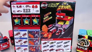 Fireengine Fire Station Rescue Cars Tayo the Little Bus Garage Learn Numbers Colors