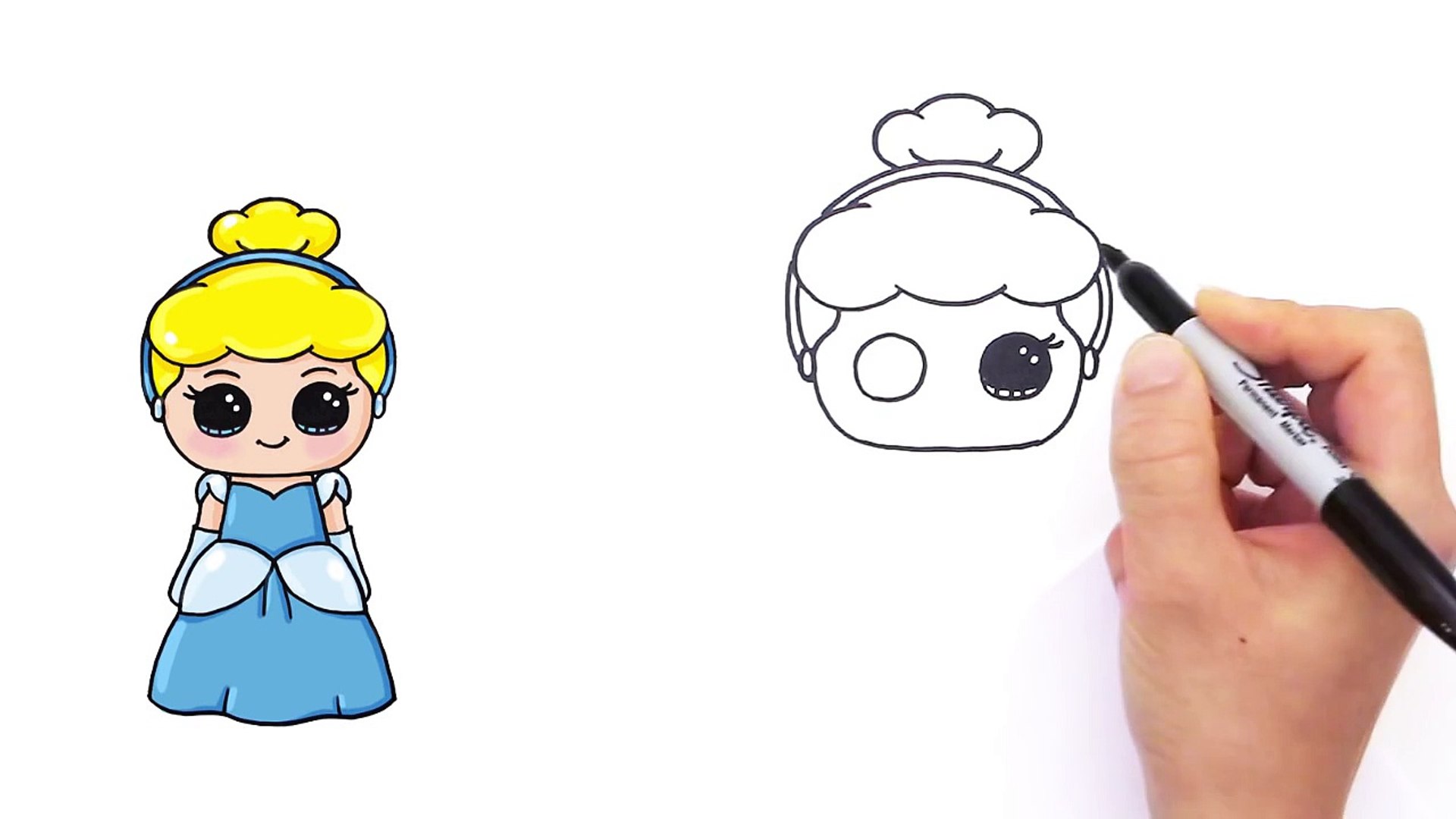 How to Draw Disney Princess Cinderella Cute and Easy - Vidéo Dailymotion