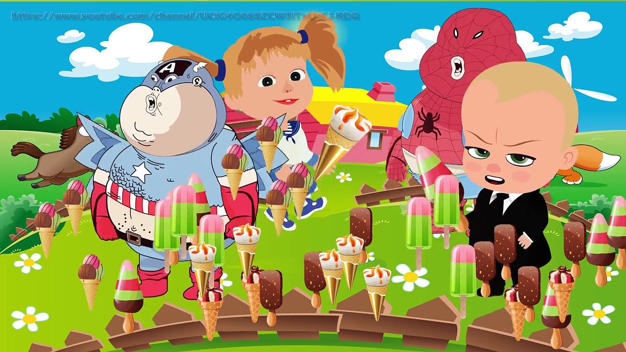 Masha Crying at the beach when the Boss Baby steal Her Ice Cream ! Маша и Медведь Finger Family