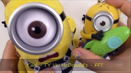 2017 McDONALD'S DESPICABLE ME 3 MOVIE MINIONS HAPPY MEAL TOYS VS TY BEANIE BABIES PLUSH FULL SET 7-T3KrhQyVUK8