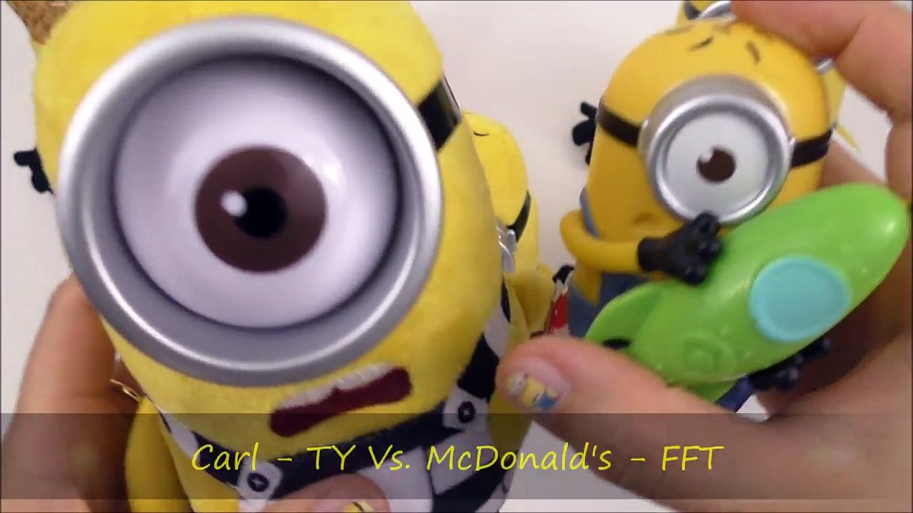 2017 McDONALD'S DESPICABLE ME 3 MOVIE MINIONS HAPPY MEAL TOYS VS TY BEANIE BABIES PLUSH FULL SET 7-T3KrhQyVUK8