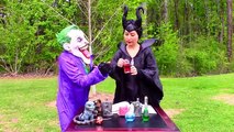 Spiderman Frozen Elsa vs Joker Maleficent: Joker captures spiderman elsa superheroes in real life