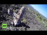 'Mexican Pompeii' Lava-engulfed Paricutin cathedral (drone footage)