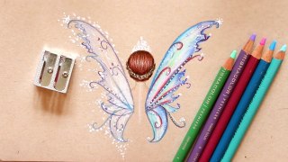 Fairy Wings Drawing Tutorial, Prismacolor Pencils