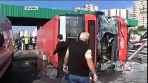 Bahçeşehir'de Otobüs Devrildi