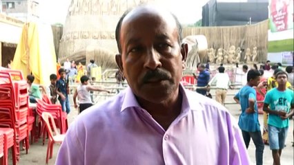 100 feet tall Indian goddess statue made of bamboo