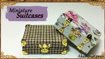 Miniature vintage inspired Suitcases - Polymer clay/Fabric Tutorial