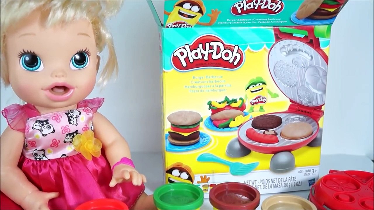Baby Alive Minha Boneca Come Massinha de Modelar Playdoh Play Dough Festa do Hamburguer em portugues