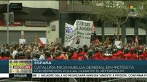 Cataluña inicia huelga general contra la represión policial del 1-O