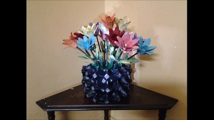 How to make an Egg tray Flower Vase and Flowers