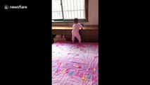 This baby really likes dance music and has the moves to prove it