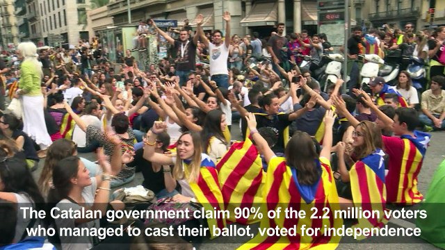 Tens of thousands protest police violence in Barcelona
