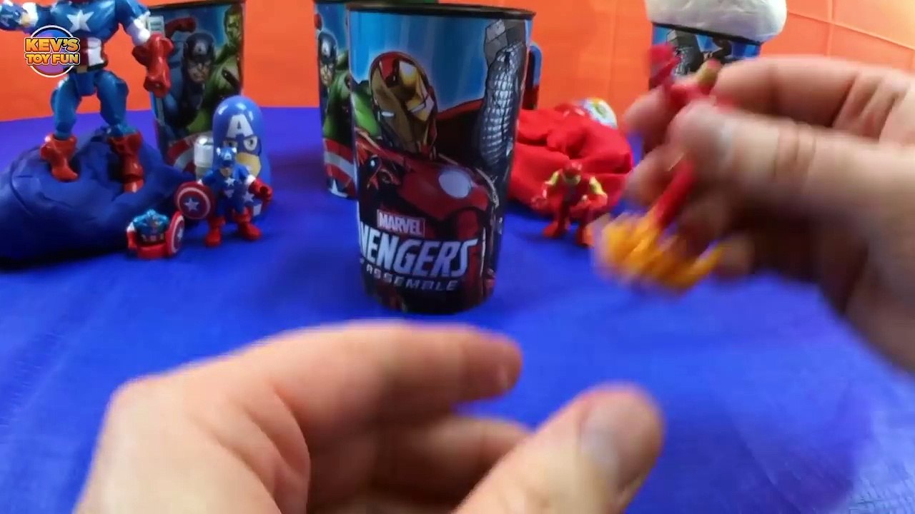 Avengers Assemble Superheroes Kinder Surprise Play Doh Captain America Iron Man Hulk Thor KevsToyFun