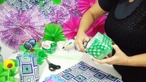 Aula 37 - Como fazer lindos enfeites de mesa com caixa de leite e papel de seda (Artesanato)
