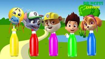 Cabezas incorrectas Paw Patrol Ryder Chase Rubble Bottles Aprender Los Colores Educativo para Niños!