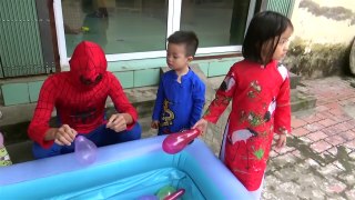 Balloons for children & Children up spiderman learn English with colorful balloons